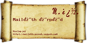 Mailáth Árpád névjegykártya